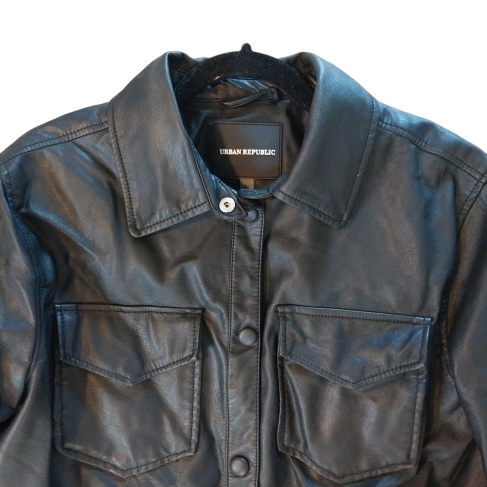 Urban Republic leather jacket size medium women's navy coat
